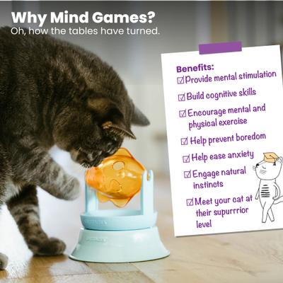 Show full view: Catstages 2-in-1 Spinning Orange Fish Interactive & Topper for Ball Track, Treat-Dispensing Cat Toy, Blue slide 6 of 10