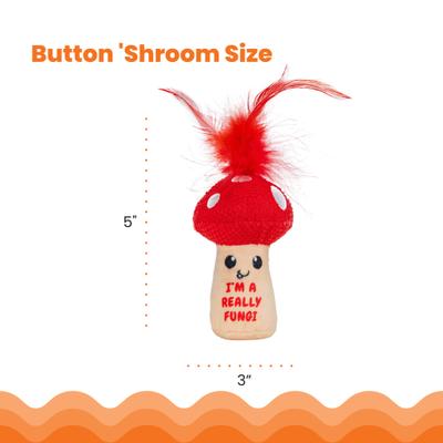 Show full view: Catstages A Really Fungi Mushroom Themed Funny Stuffed Kicker Plush & Dental Cat Toy with Catnip slide 5 of 9