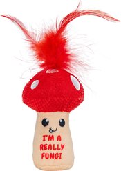 Catstages A Really Fungi Mushroom Themed Funny Stuffed Kicker Plush & Dental Cat Toy with Catnip