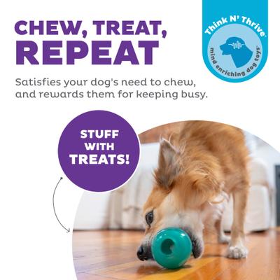Show full view: Outward Hound Double-Tuff Treat Dispensing Ball Dog Toy, Blue, Medium slide 2 of 10