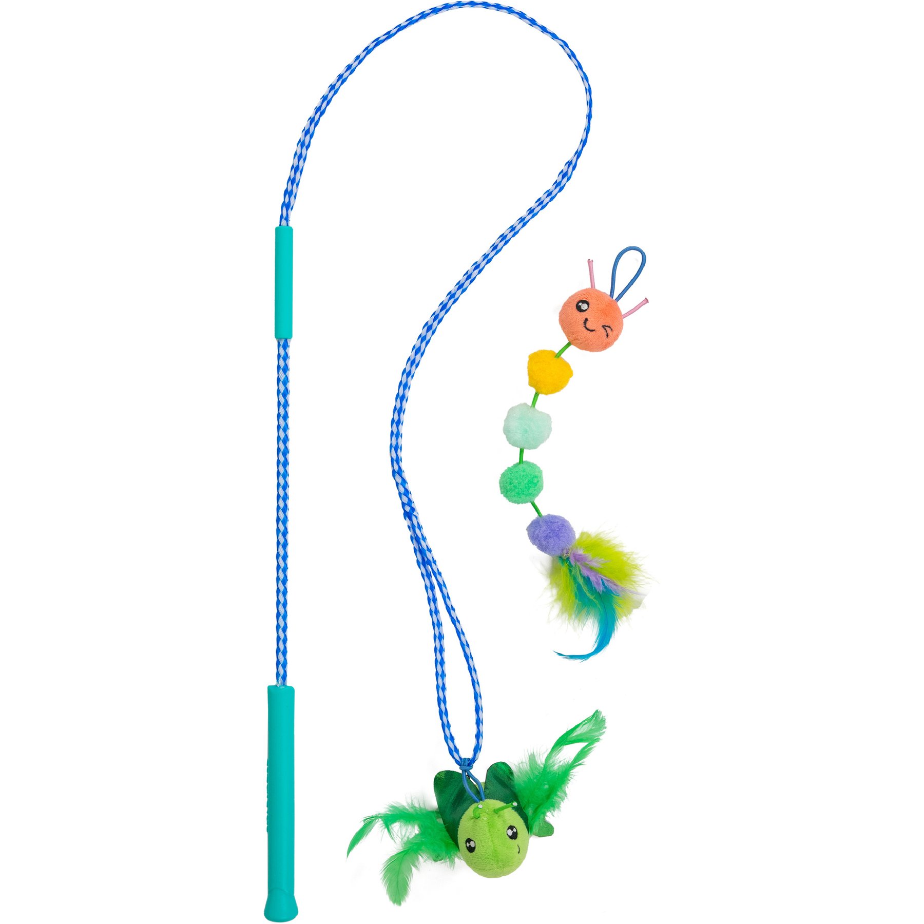 Catstages Tail Teaser Ground Prey Play Wand Cat Toy, Green