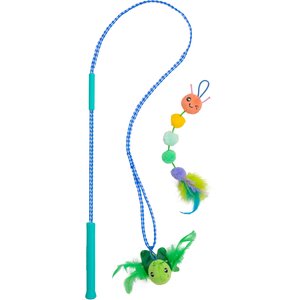Catstages Tail Teaser Ground Prey Play Wand Cat Toy, Green
