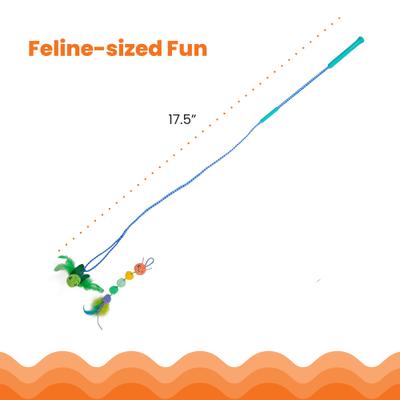 Show full view: Catstages Tail Teaser Ground Prey Play Wand Cat Toy, Green slide 5 of 11