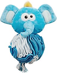 Outward Hound Stuff N' Snuffle Squeaky Plush Snuffle Ball Puzzle, Elephant Dog Toy, Blue