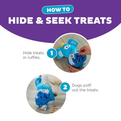 Show full view: Outward Hound Stuff N' Snuffle Squeaky Plush Snuffle Ball Puzzle, Elephant Dog Toy, Blue slide 4 of 10