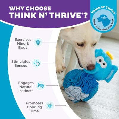 Show full view: Outward Hound Stuff N' Snuffle Squeaky Plush Snuffle Ball Puzzle, Elephant Dog Toy, Blue slide 6 of 10