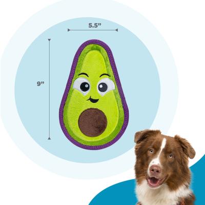 Show full view: Outward Hound Tough Skinz Durable Squeaky Stuffing-Free with Two Layers Dog Toy, Avocado, Medium slide 6 of 10