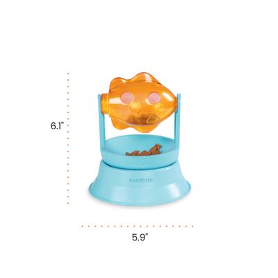 Show full view: Catstages 2-in-1 Spinning Orange Fish Interactive & Topper for Ball Track, Treat-Dispensing Cat Toy, Blue slide 8 of 10