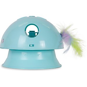 Catstages Electronic Dart N' Dash Interactive & Topper for Ball Track, Motion Activated, Hide & Peek Feather Cat Toy, Blue