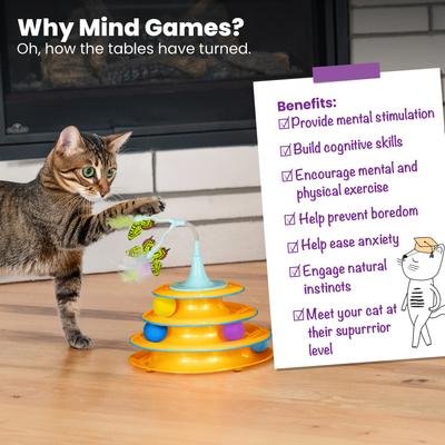 Show full view: Catstages 2-in-1 Flutter Interactive & Topper for Ball Track, Bat & Swat Bouncy Spring with Feathers & Butterflies Cat Toy, Blue slide 6 of 10