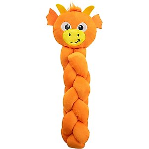 Nina Ottosson by Outward Hound Twistiez Interactive Dragon Plush Dog Toy, Orange