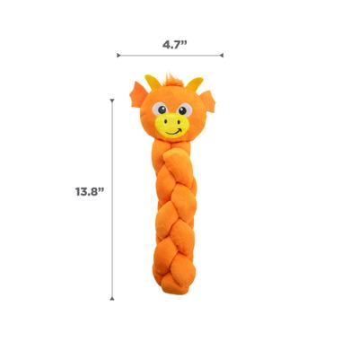 Show full view: Nina Ottosson by Outward Hound Twistiez Interactive Dragon Plush Dog Toy, Orange slide 8 of 10