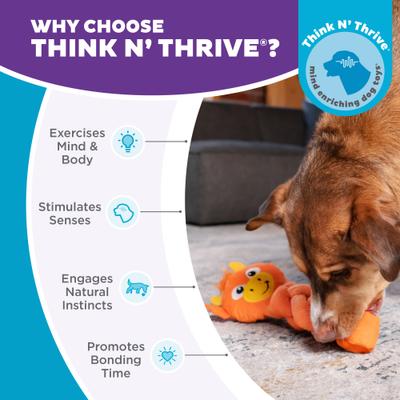 Show full view: Nina Ottosson by Outward Hound Twistiez Interactive Dragon Plush Dog Toy, Orange slide 6 of 10