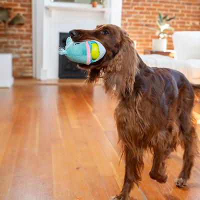Show full view: Nina Ottosson by Outward Hound Big Mouthz Interactive Plush Dog Puzzle with Treat Ball, Whale, Blue slide 8 of 9