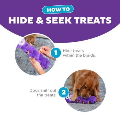 Show full view: Nina Ottosson by Outward Hound Twistiez Interactive Unicorn Plush Puzzle Dog Toy, Purple slide 4 of 10