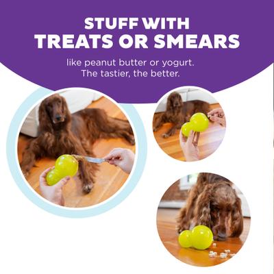 Show full view: Outward Hound Double-Tuff Treat Dispensing Ball Dog Toy, Green, Large slide 4 of 10