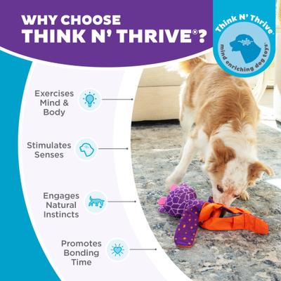 Show full view: Nina Ottosson by Outward Hound Giraffe Silly Legz Interactive Plush Puzzle Dog Toy, Purple slide 6 of 9