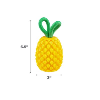 Show full view: Outward Hound Dental Pineapple 2-in-1 Interactive Dog Chew & Treat Dispensing Toy, Medium, Yellow slide 7 of 10