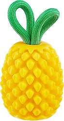 Outward Hound Dental Pineapple 2-in-1 Interactive Dog Chew & Treat Dispensing Toy, Medium, Yellow