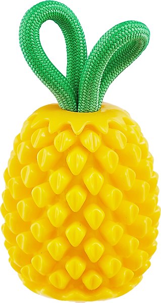 Show full view: Outward Hound Dental Pineapple 2-in-1 Interactive Dog Chew & Treat Dispensing Toy, Medium, Yellow slide 1 of 10