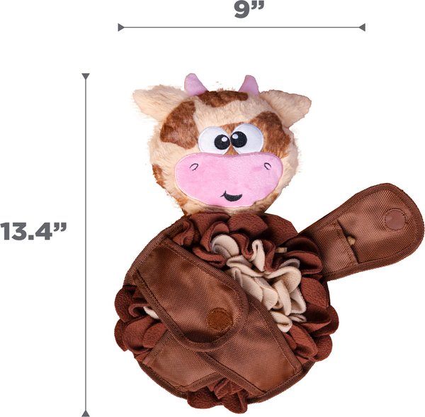 Show full view: Nina Ottosson by Outward Hound Snuffle Palz Interactive Plush Puzzle & Snuffle Mat Dog Toy, Cow slide 7 of 9