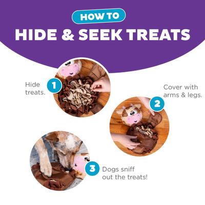 Show full view: Nina Ottosson by Outward Hound Snuffle Palz Interactive Plush Puzzle & Snuffle Mat Dog Toy, Cow slide 4 of 9