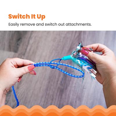 Show full view: Catstages Tail Teaser Air Prey Play Wand Cat Toy, Blue slide 7 of 11