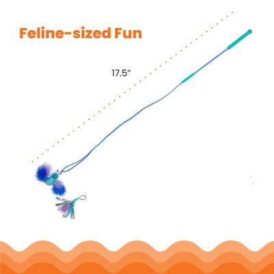 Show full view: Catstages Tail Teaser Air Prey Play Wand Cat Toy, Blue slide 5 of 11