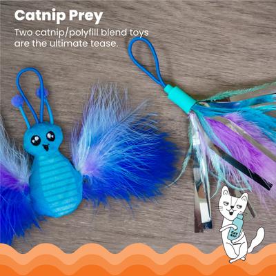 Show full view: Catstages Tail Teaser Air Prey Play Wand Cat Toy, Blue slide 3 of 11