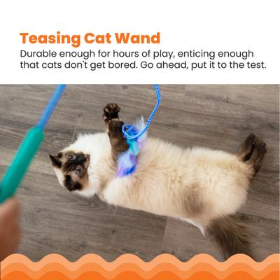 Show full view: Catstages Tail Teaser Air Prey Play Wand Cat Toy, Blue slide 2 of 11