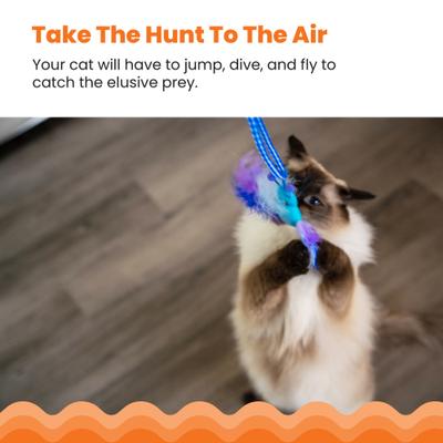 Show full view: Catstages Tail Teaser Air Prey Play Wand Cat Toy, Blue slide 4 of 11