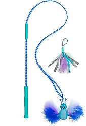 Catstages Tail Teaser Air Prey Play Wand Cat Toy, Blue