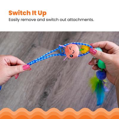 Show full view: Catstages Tail Teaser Ground Prey Play Wand Cat Toy, Green slide 7 of 11