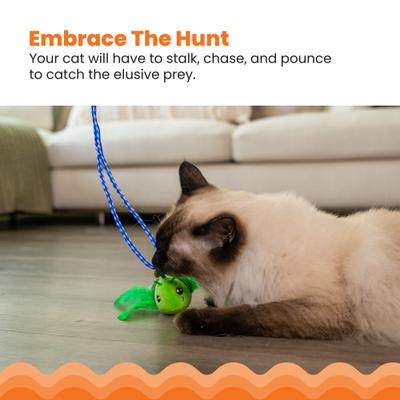 Show full view: Catstages Tail Teaser Ground Prey Play Wand Cat Toy, Green slide 4 of 11