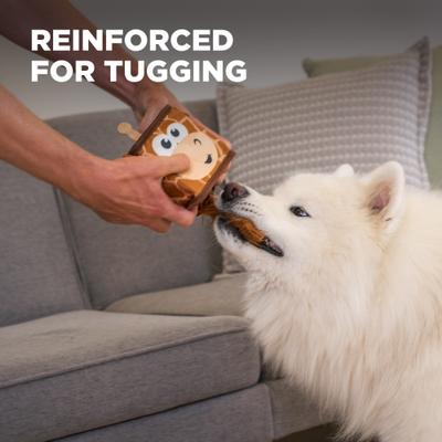 Show full view: Outward Hound Fire Biterz Cubez Giraffe Squeaky Ballistic Firehose Dog Toy, Brown slide 5 of 8