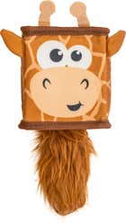 Outward Hound Fire Biterz Cubez Giraffe Squeaky Ballistic Firehose Dog Toy, Brown