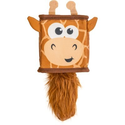 Outward Hound Outward Hound Fire Biterz Cubez Giraffe Squeaky Ballistic Firehose Dog Toy, Brown