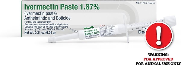 Show full view: Dechra Ivermectin 1.87% Horse Dewormers Paste, .21-oz slide 1 of 2