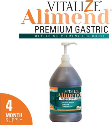 Show full view: Vitalize Alimend 24/7 Equine Stomach Comfort Liquid Horse Supplement, 128-fl oz bottle slide 3 of 6