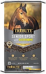 Tribute Equine Nutrition Senior Sport with Glucosamine Textured Horse Feed, 50-lb bag