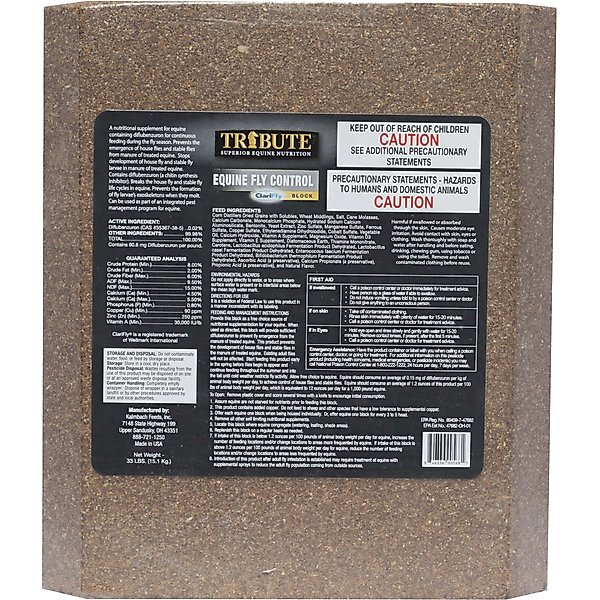 TRIBUTE EQUINE NUTRITION Equine Fly Control Block Horse Supplement, 33 ...