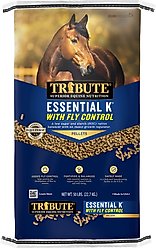 Tribute Equine Nutrition Essential K with Fly Control formula Horse Feed, 50-lb bag