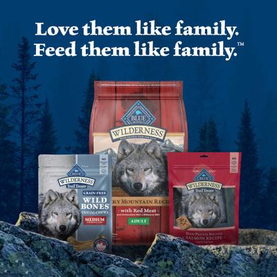 Show full view: Blue Buffalo Wilderness Wild Bones Grain-Free Medium Dental Dog Treats, 27-oz bag, count varies slide 10 of 12