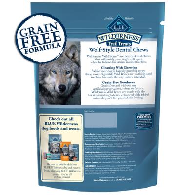 Show full view: Blue Buffalo Wilderness Wild Bones Grain-Free Medium Dental Dog Treats, 27-oz bag, count varies slide 3 of 12