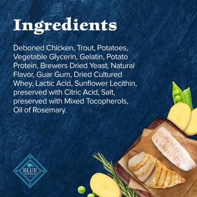 Show full view: Blue Buffalo Wilderness Chicken & Trout Grain-Free Cat Treats, 2-oz bag slide 6 of 12