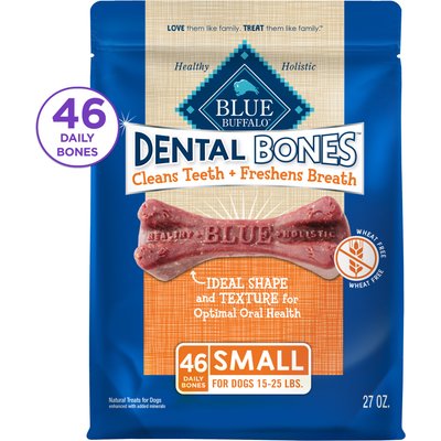 Blue Buffalo Blue Buffalo Dental Bones Small All Natural Rawhide-Free Dental Dog Treats, 46 count