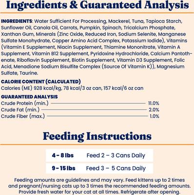 Show full view: Solid Gold Five Oceans Mackerel & Tuna Grain-Free Shreds in Gravy Wet Cat Food, 3-oz can, case of 3 slide 8 of 10