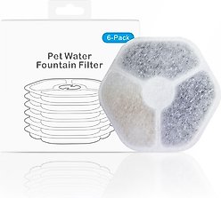 GroovyPets Portable Automatic Stainless Steel Dog & Cat Water Fountain Replacement Filters, 186-oz, 6 count