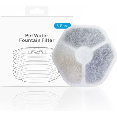 GroovyPets GroovyPets Portable Automatic Stainless Steel Dog & Cat Water Fountain Replacement Filters, 186-oz, 6 count
