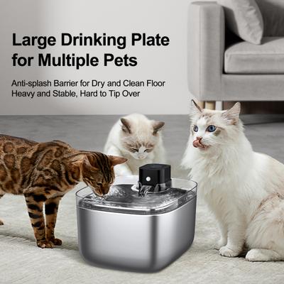 Show full view: GroovyPets Portable Automatic Stainless Steel Dog & Cat Water Fountain, 186-oz slide 6 of 9